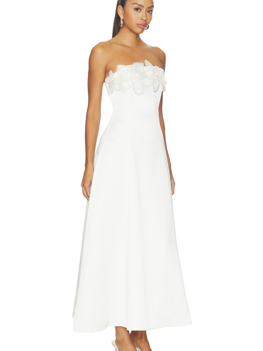 NWT ELLIATT Espera Fit and Flare Gown in White